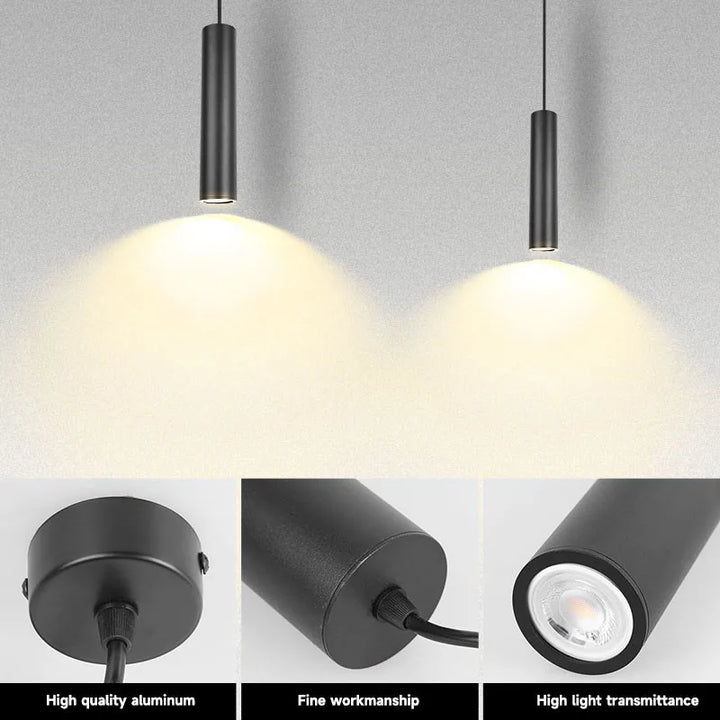 Moderne LED Hanglamp – Slanke Cilindrische Hanglamp voor Keuken, Woonkamer en Slaapkamer Decor
