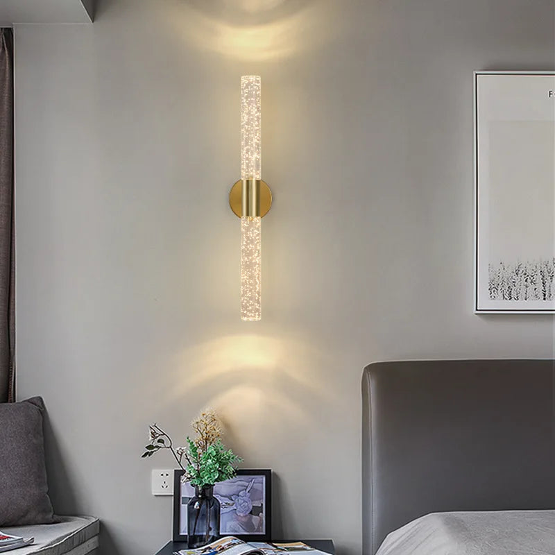 Moderne LED Kristall Wandleuchte – Slanke Wandmontage Lichtarmatuur voor slaapkamer, woonkamer, gang en corridor
