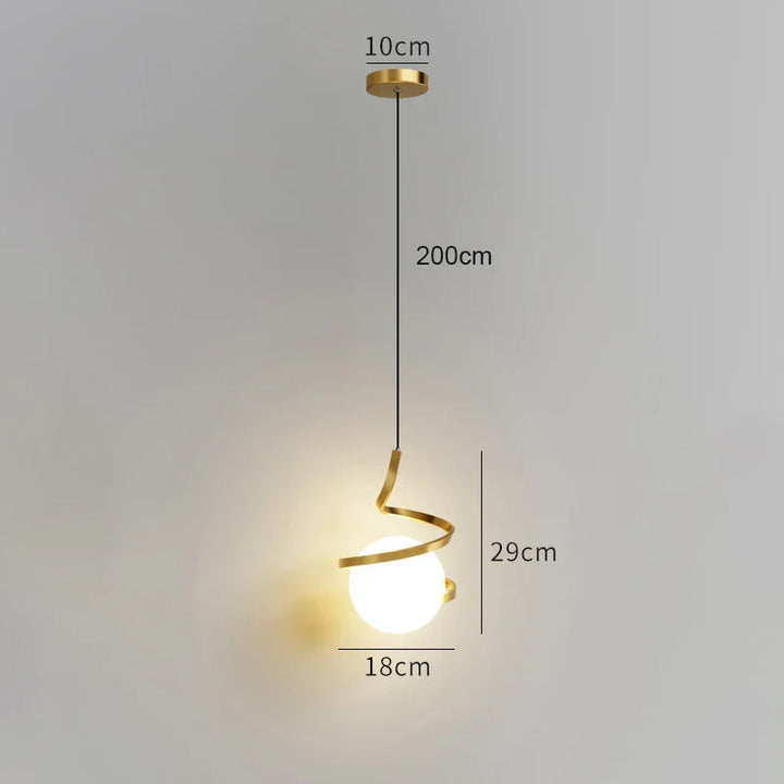 Nordic Glass LED Hanglamp – 3-Kleur Temperatuur, Eenmalige Hanglamp voor Eetkamer, Slaapkamer en Woonkamer Decoratie (5-10 m² Dekking)