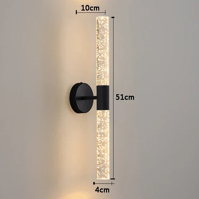 Moderne LED Kristall Wandleuchte – Slanke Wandmontage Lichtarmatuur voor slaapkamer, woonkamer, gang en corridor