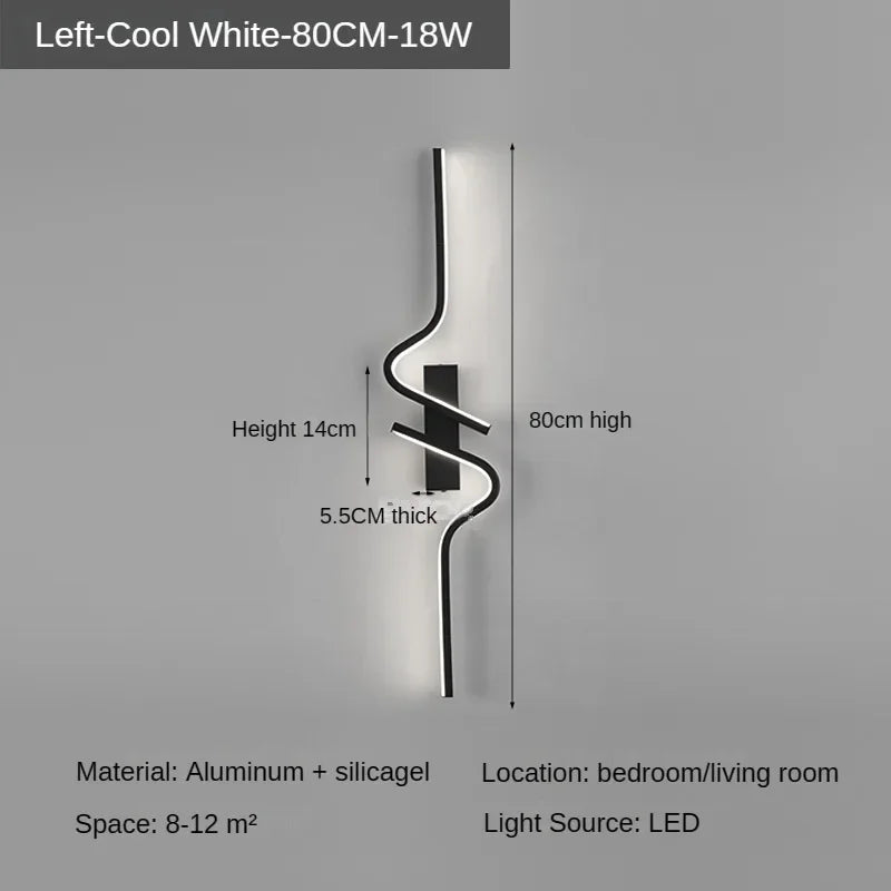 Moderne Minimalistische Strepen LED Wandlamp Slaapkamer Verlichting voor Nachttafel Wandlamp LED Licht Woonkamer TV Sofa Achtergrond Wandlamp
