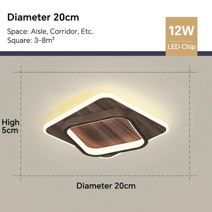 Moderne LED ceiling light - Square ceiling lamp for living room, staircase, hallway and more