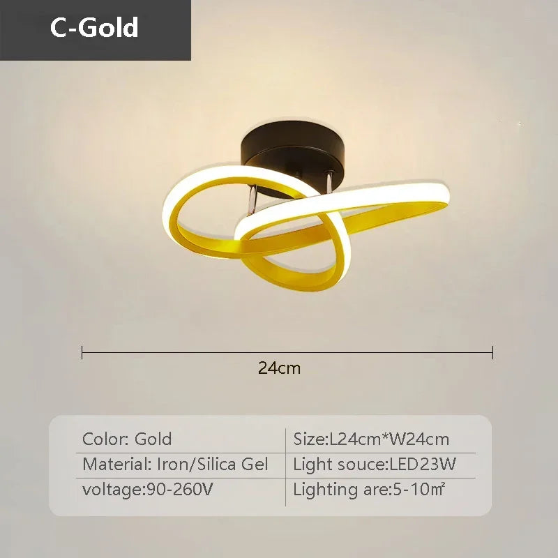 Moderne LED plafondlamp – Minimalistische lijnlamp voor hal, entree, gang, trap en binnendecoratie – AC gevoed, LED-lamp inbegrepen