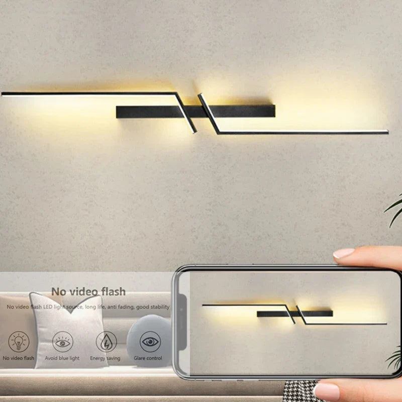 Moderne Creatieve Streep LED Wandlamp Minimalistische Slaapkamer Nachtkastje Wandlamp LED Lichten Woonkamer TV Bank Achtergrond Wandlamp
