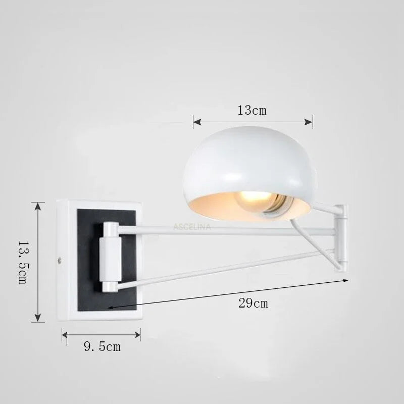 Moderne opvouwbare LED-wandlamp - intrekbare oogvriendelijke wandlamp voor slaapkamer, studie, woonkamer en badkamer