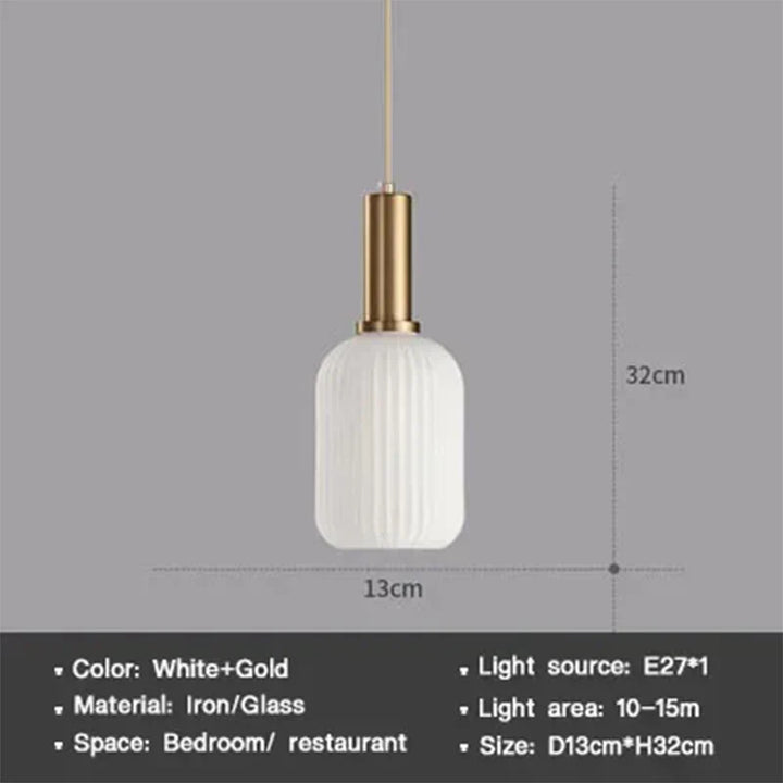 Moderne Nordic Glazen Hanglamp – Enkele Kop LED Hanglamp voor Eetkamer, Slaapkamer, Café en Studie – Wit, Groen, Cognac & meer