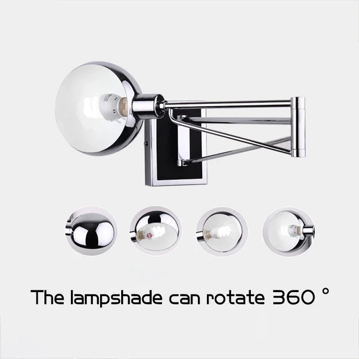 Moderne opvouwbare LED-wandlamp - intrekbare oogvriendelijke wandlamp voor slaapkamer, studie, woonkamer en badkamer