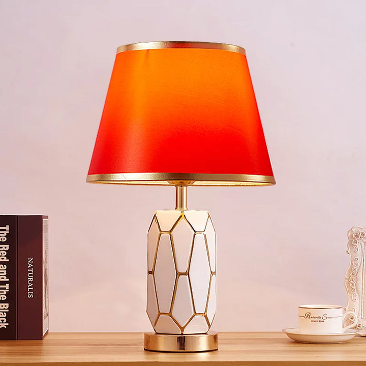Amerikaanse keramische tafellamp - Eenvoudige moderne slaapkamer nachtlamp voor de woonkamer, warme huwelijksruimte decoratieve lamp