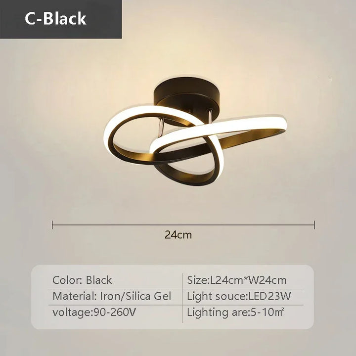 Moderne LED plafondlamp – Minimalistische lijnlamp voor hal, entree, gang, trap en binnendecoratie – AC gevoed, LED-lamp inbegrepen