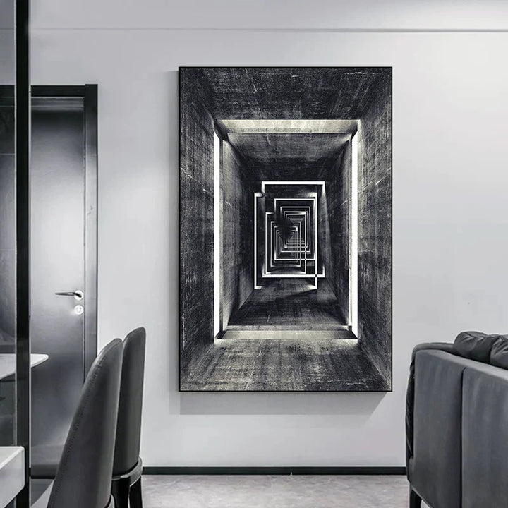 Minimalistische abstracte architectonische wandkunst Fijne kunst canvasprints Posters afbeeldingen voor moderne woonappartement woonkamer kantoor decor