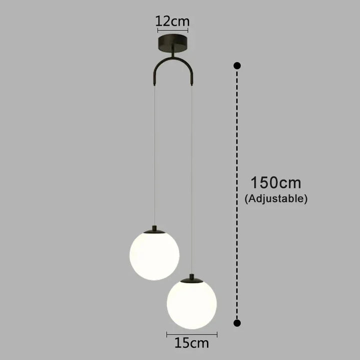 Moderne Glass LED Pendant Light – Nordic Style Hanglamp voor Woonkamer, Slaapkamer, Restaurant en Bar, 220V AC, Binnenverlichtingsarmatuur