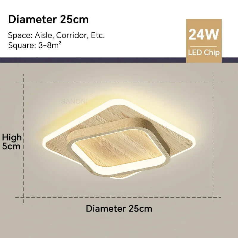 Moderne LED ceiling light - Square ceiling lamp for living room, staircase, hallway and more