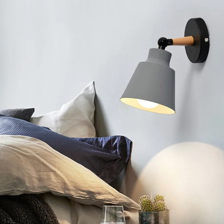 Nordic LED Wandlamp – Minimalistisch Massief Houten Ontwerp voor Slaapkamer, Woonkamer en Hal – Moderne Decoratieve Verlichting met E27 Fitting