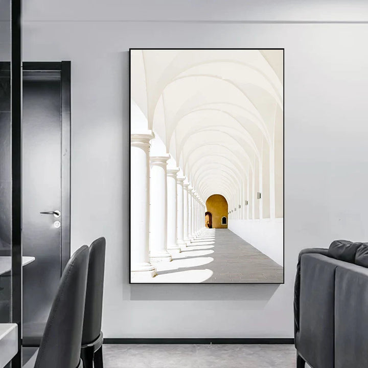 Minimalistische abstracte architectonische wandkunst Fijne kunst canvasprints Posters afbeeldingen voor moderne woonappartement woonkamer kantoor decor