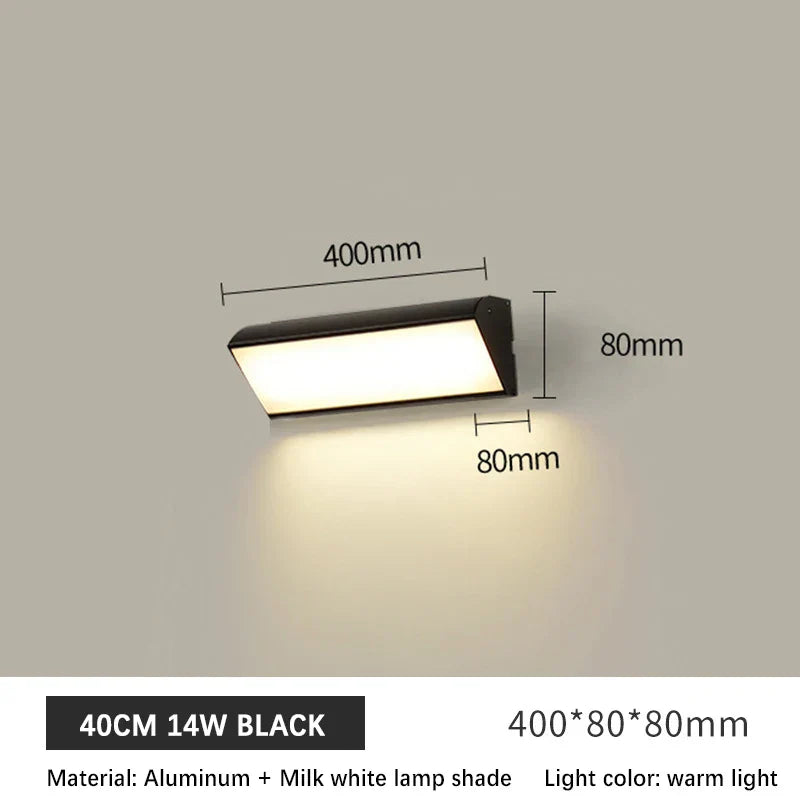 Lange strepen-LED-buitenwandlampen - Waterdichte aluminium lampen voor veranda, tuin, gang