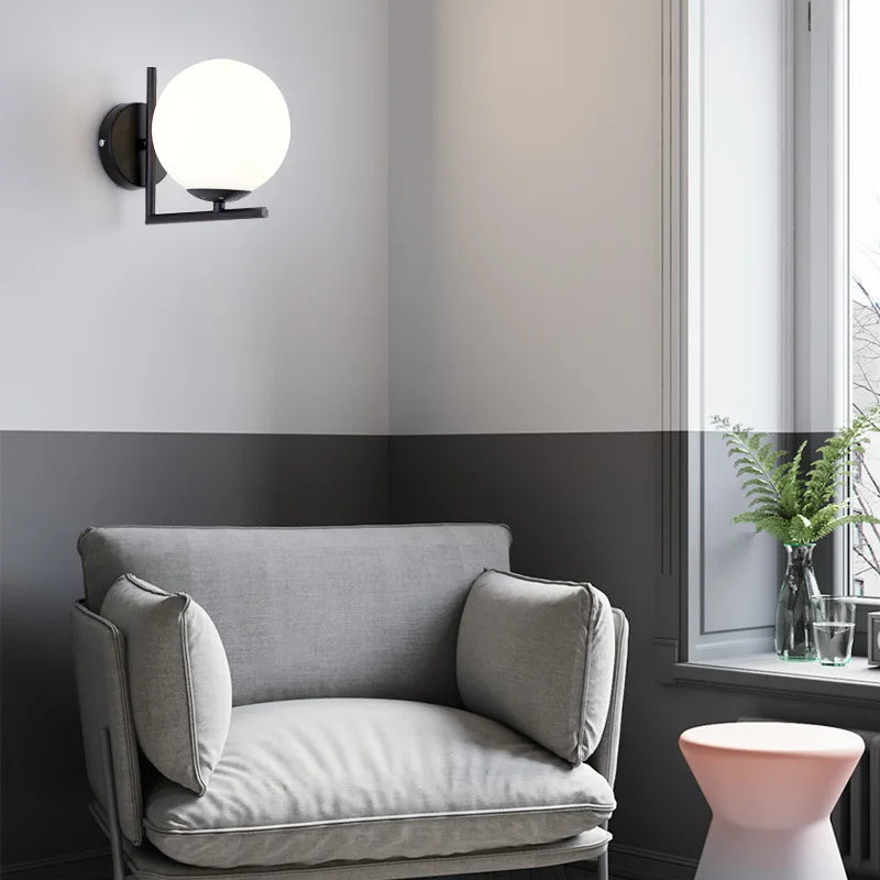 Moderne Minimalistische LED Wandlamp – Europese Stijl Glazen Wandlamp voor Woonkamer, Slaapkamer en Nachttafel