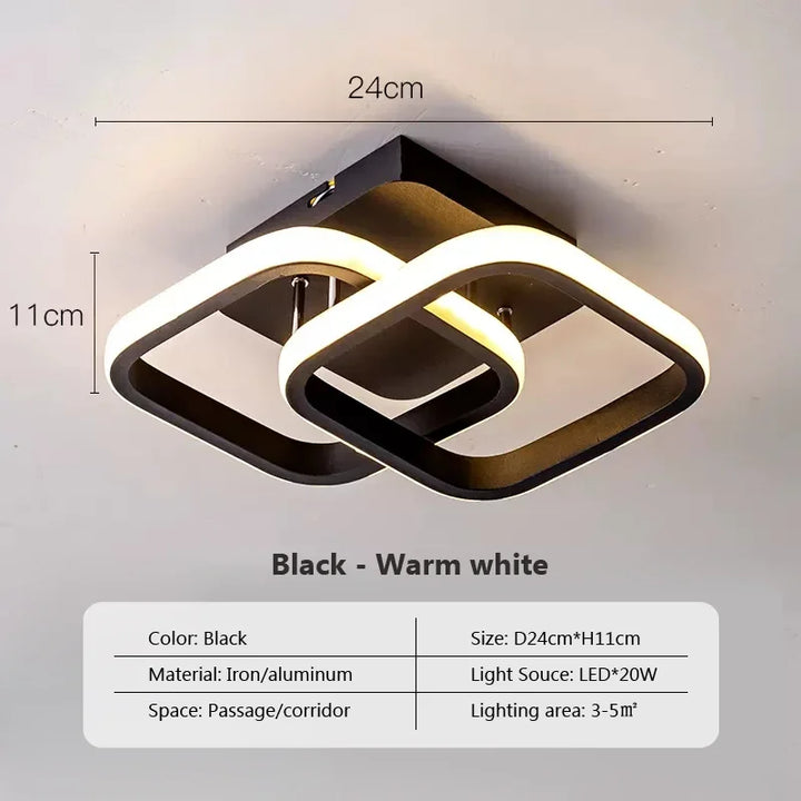 Moderne LED plafondlamp - Dimbare binnenverlichting voor hal, trap, foyer, balkon en slaapkamer