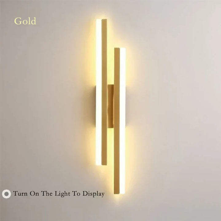 Moderne LED Wandlamp – Zwarte & Gouden Acryl Wandlamp voor Woonkamer, Slaapkamer en Interieurontwerp