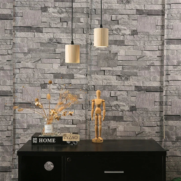 Moderne houten hanglamp - Nordic stijl massief houten lamp voor woonkamer, slaapkamer, bar en restaurant, E27 lampvoet