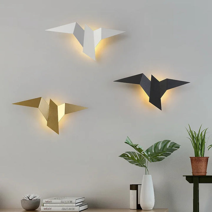 Nordic LED Vogel Wandlamp – moderne wandverlichting voor slaapkamer, woonkamer, trappen en nachtkastje – omhoog & omlaag verlichting, ijzeren kap, netvoeding