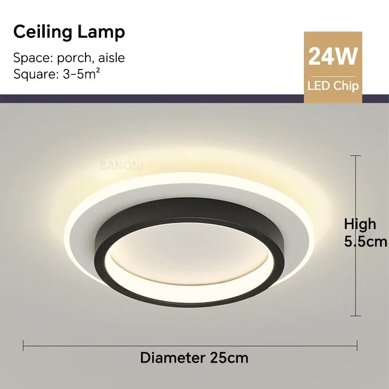 Moderne LED ceiling light - Square ceiling lamp for living room, staircase, hallway and more