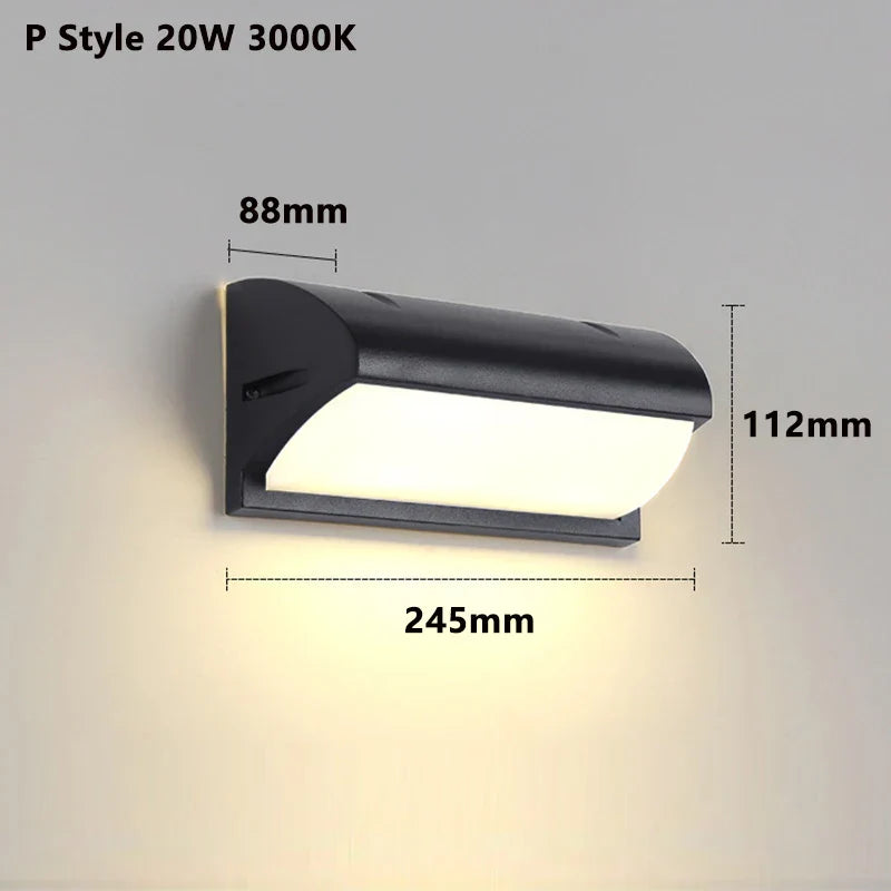 Moderne LED-Wandlamp voor buiten met bewegingssensor - Waterdichte IP65-verandalampen voor balkon tuin