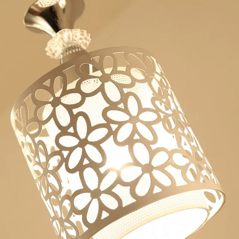 Moderner Witte Kristallen Hanglamp – Ingebouwde Plafondlamp met LED-lampen voor Slaapkamer, Woonkamer, Keuken en Trappen
