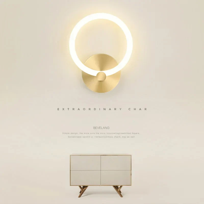Moderne nordic LED-wandlamp – elegante ringlicht-inrichting voor slaapkamer, woonkamer en hoteldécor