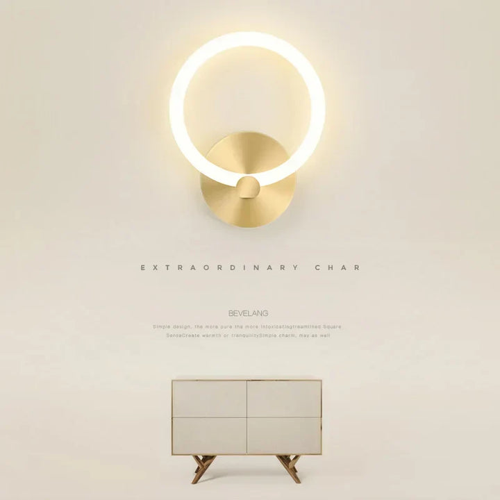 Moderne nordic LED-wandlamp – elegante ringlicht-inrichting voor slaapkamer, woonkamer en hoteldécor