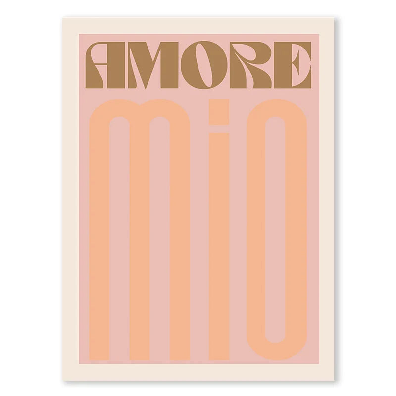 Roze Retro Liefde Quote Wandkunst Fijne Canvasafdrukken Typografische Beelden voor Slaapkamer Woonkamer Hotelkamer Modern Appartement Wanddecoratie