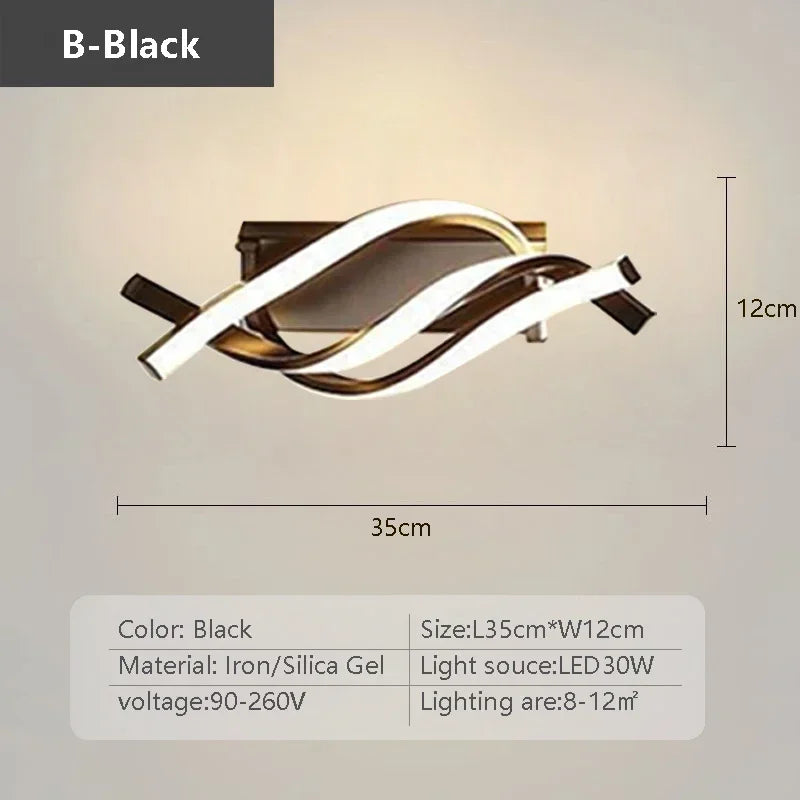 Moderne LED plafondlamp – Minimalistische lijnlamp voor hal, entree, gang, trap en binnendecoratie – AC gevoed, LED-lamp inbegrepen