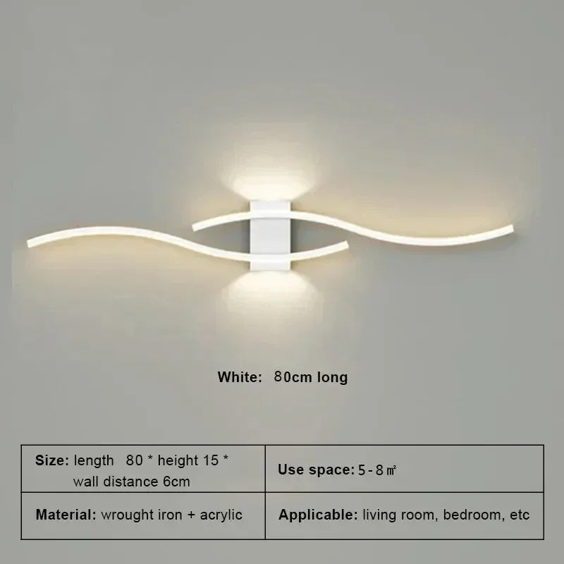 Moderne minimalistische LED strip wandlamp - dimbare wandverlichting voor woonkamer, slaapkamer, restaurant en badkamer
