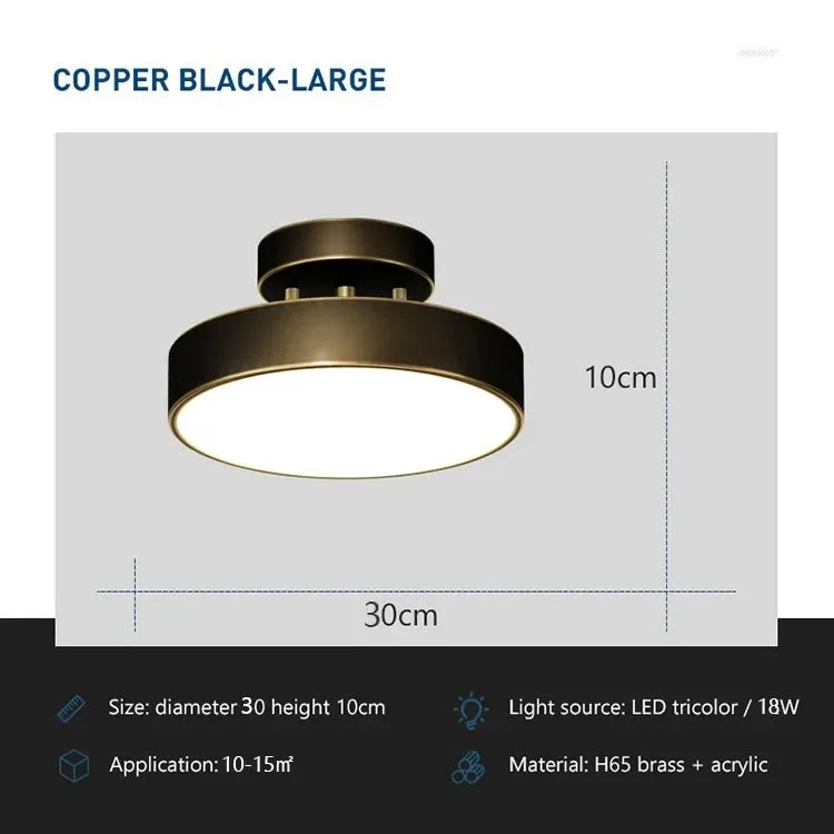 Moderne LED-Plafonnière – Scandinavisch koperontwerp voor slaapkamer, woonkamer, eetkamer en gang