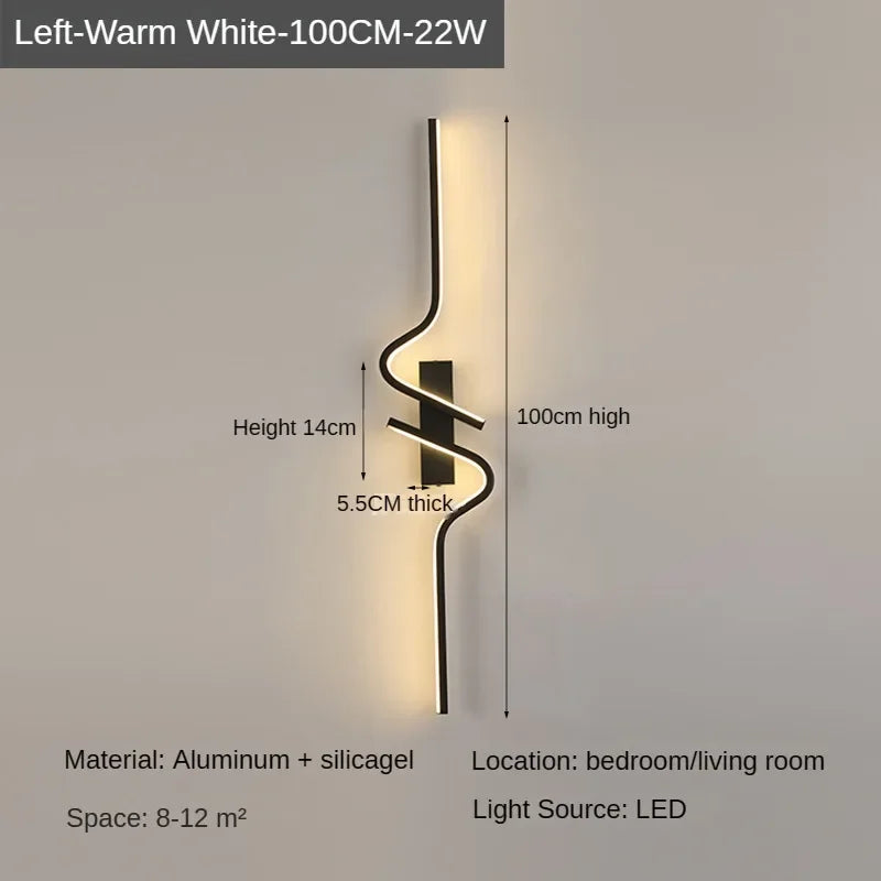 Moderne Minimalistische Strepen LED Wandlamp Slaapkamer Verlichting voor Nachttafel Wandlamp LED Licht Woonkamer TV Sofa Achtergrond Wandlamp