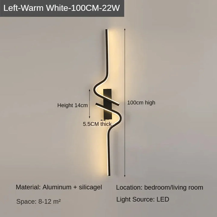 Moderne Minimalistische Strepen LED Wandlamp Slaapkamer Verlichting voor Nachttafel Wandlamp LED Licht Woonkamer TV Sofa Achtergrond Wandlamp