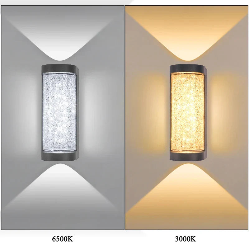 Moderne waterdichte LED-buitenwandlamp - Kristal-wandlamp voor tuin-, patio- en deurverlichting