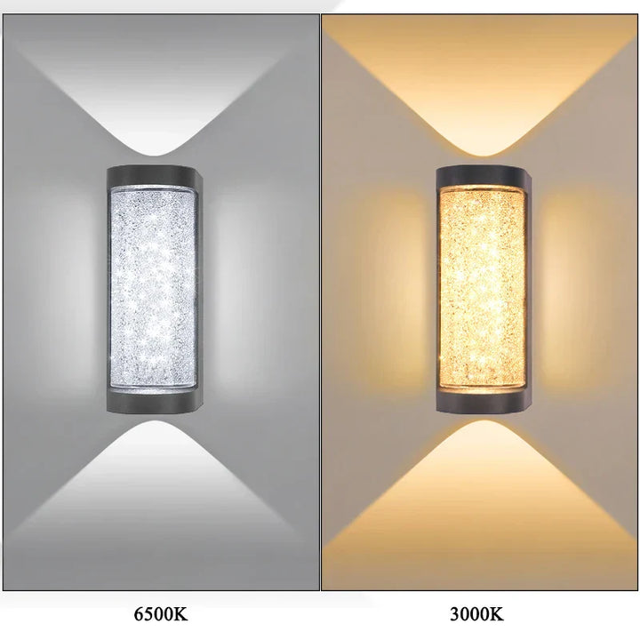 Moderne waterdichte LED-buitenwandlamp - Kristal-wandlamp voor tuin-, patio- en deurverlichting