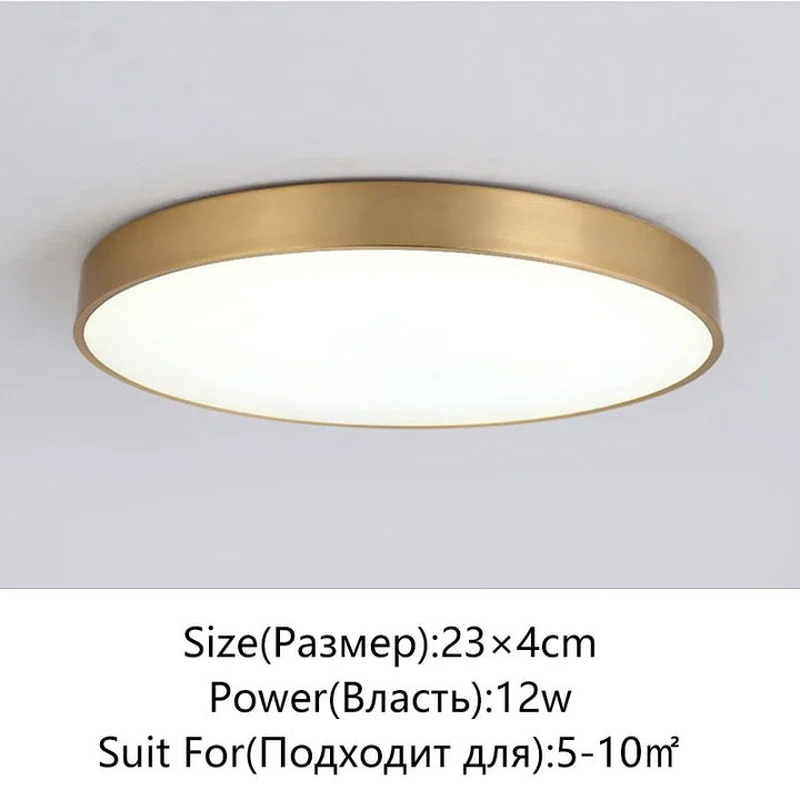 Moderne LED Haloge plafonnière lampen - Eenvoudige gouden ronde