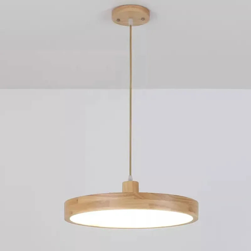 Moderne Nordic LED Hanglamp – Houten Hanglamp met 3 Kleur opties voor Eetkamer, Slaapkamer en Café