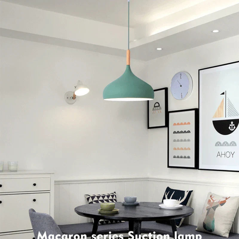 Moderner Macaron Pendelleuchte – Kleurige LED-Kroonluchter voor Slaapkamer, Restaurant, Kantoor & Woonkamer – Verstelbare Aluminium-Hanglamp