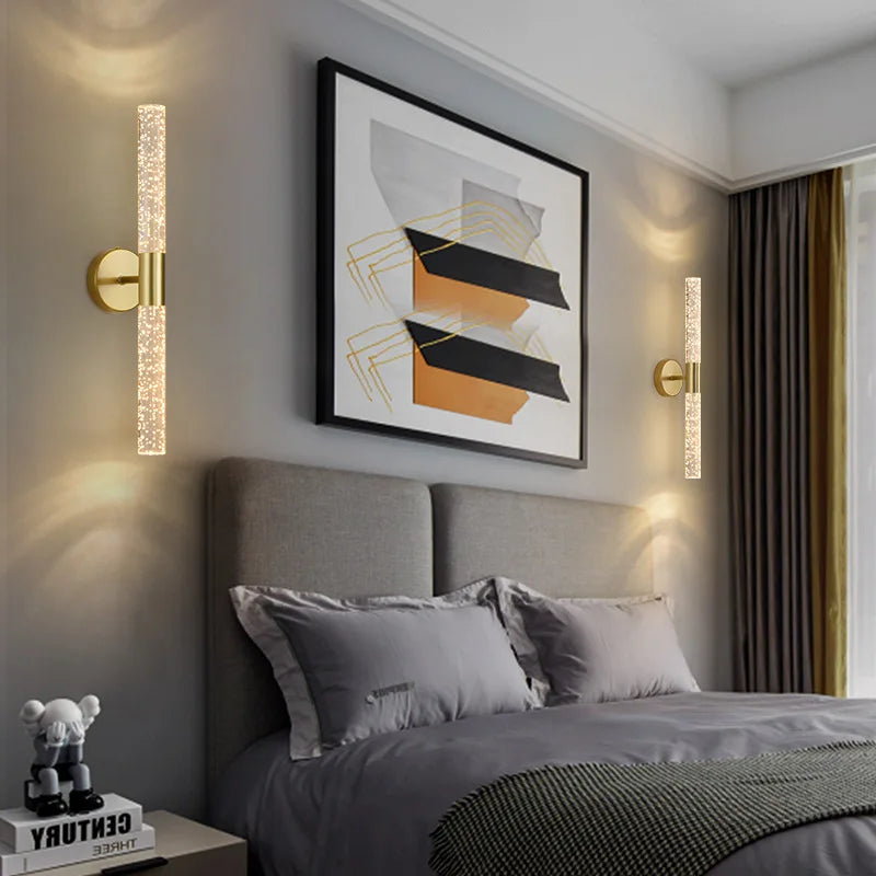 Moderne LED Kristall Wandleuchte – Slanke Wandmontage Lichtarmatuur voor slaapkamer, woonkamer, gang en corridor