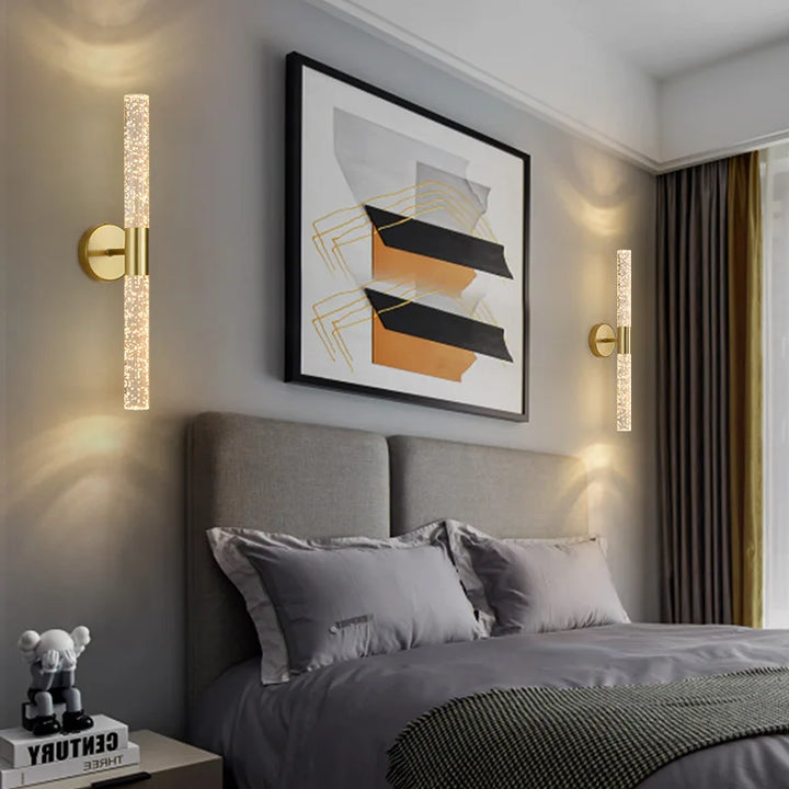 Moderne LED Kristall Wandleuchte – Slanke Wandmontage Lichtarmatuur voor slaapkamer, woonkamer, gang en corridor