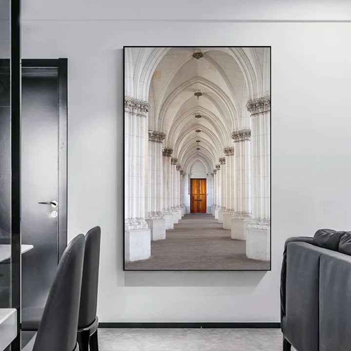 Minimalistische abstracte architectonische wandkunst Fijne kunst canvasprints Posters afbeeldingen voor moderne woonappartement woonkamer kantoor decor