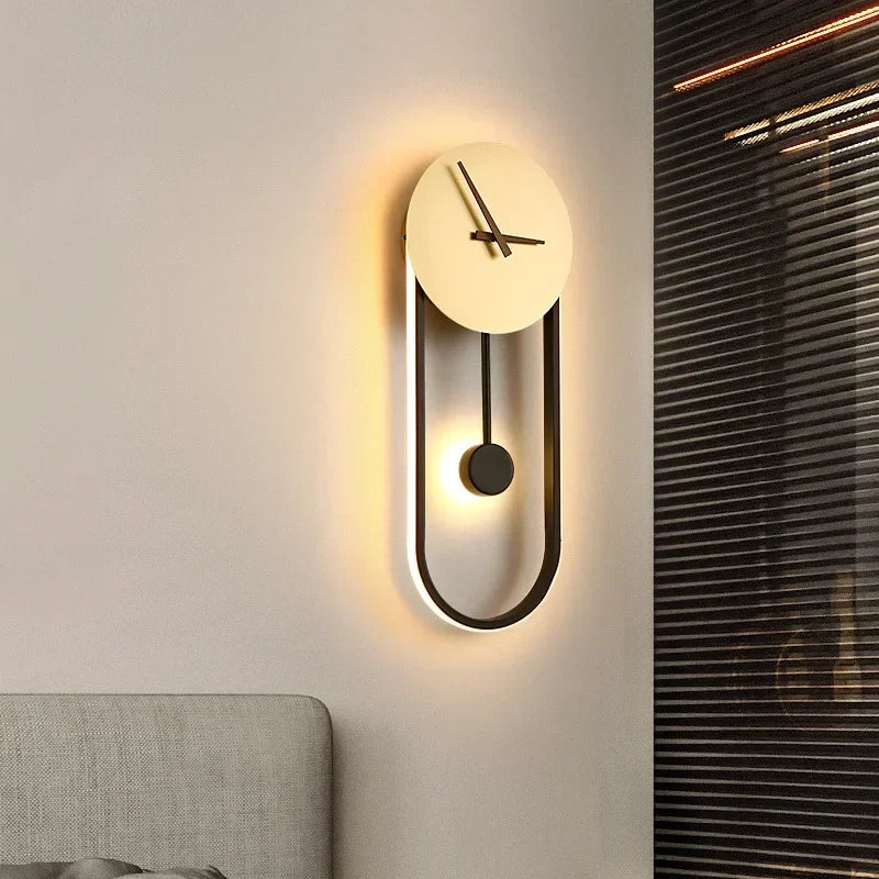 Moderne LED Klok Wandlamp – Stijlvolle Wandgemonteerde Lamp voor Slaapkamer, Woonkamer en Woondecoratie