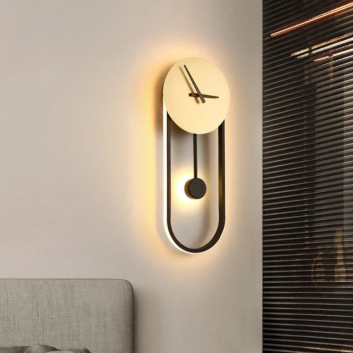 Moderne LED Klok Wandlamp – Stijlvolle Wandgemonteerde Lamp voor Slaapkamer, Woonkamer en Woondecoratie