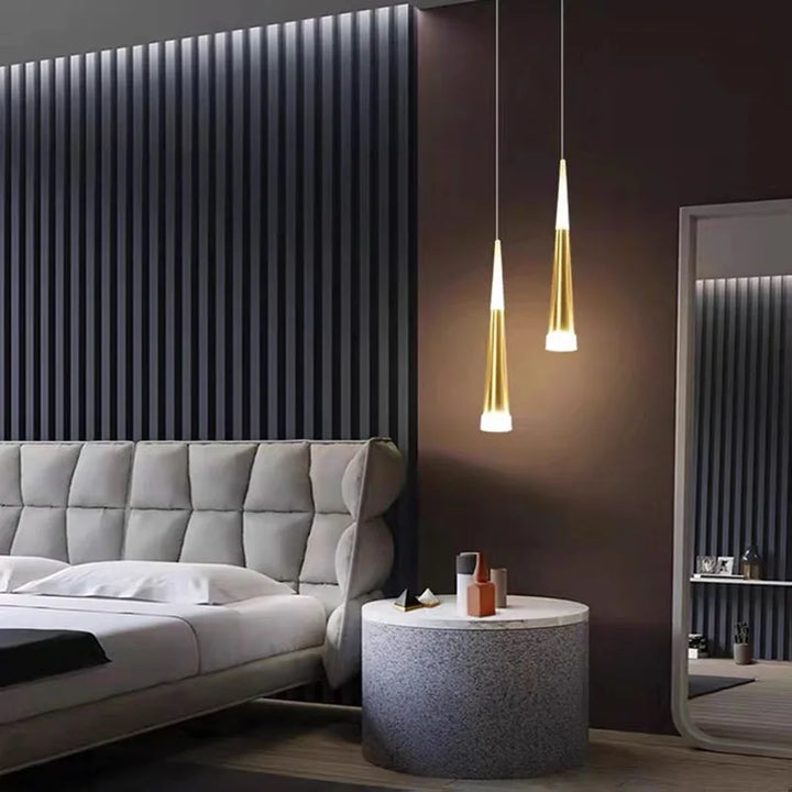 Nordic LED Hanglamp – Lange Hangdraad Kroonluchter voor Slaapkamer, Woonkamer, Eetkamer en Kantoor – Moderne Woondecoratie Lichtbron