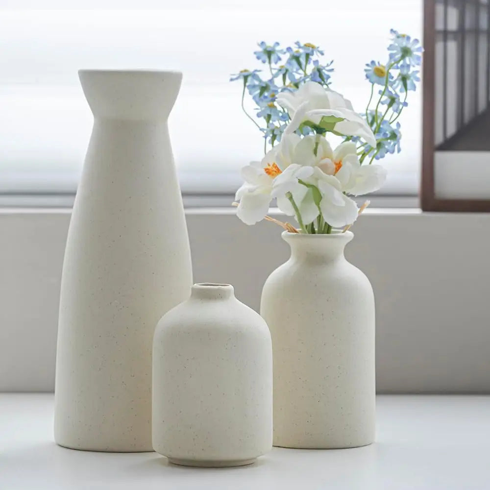 Aardstijl Keramiek Vaas Set van 3 voor moderne Boho-interieurs | Arosta