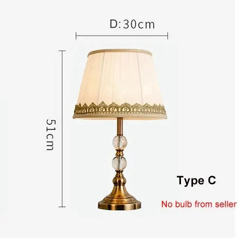 Amerikaanse imitatie koper kristal nachttischlamp - moderne Europese stijl bureau lamp