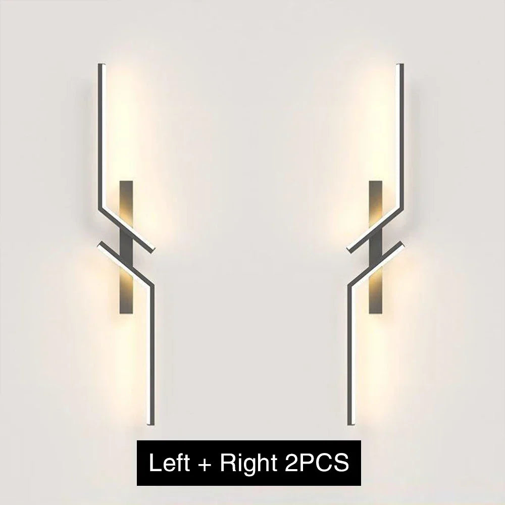 Moderne dimbare LED wandlamp - Afstandsbediening minimalistische wandlamp voor slaapkamer, woonkamer en TV-achtergrond