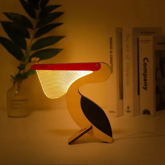 Charmante houten dieren LED nachtlampen